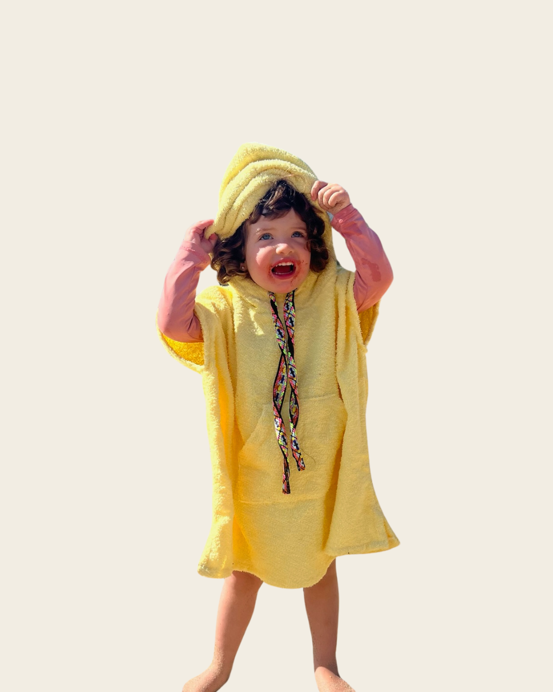 Poncho de Toalla  - Amarillo - Talla 4