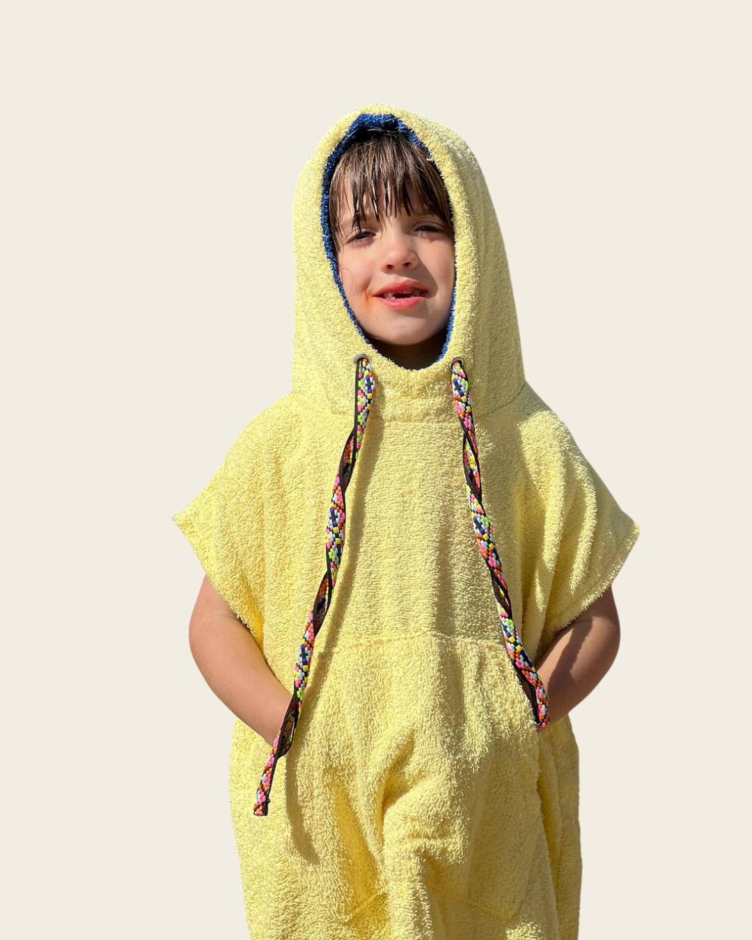 Poncho de Toalla  - Amarillo - Talla 6