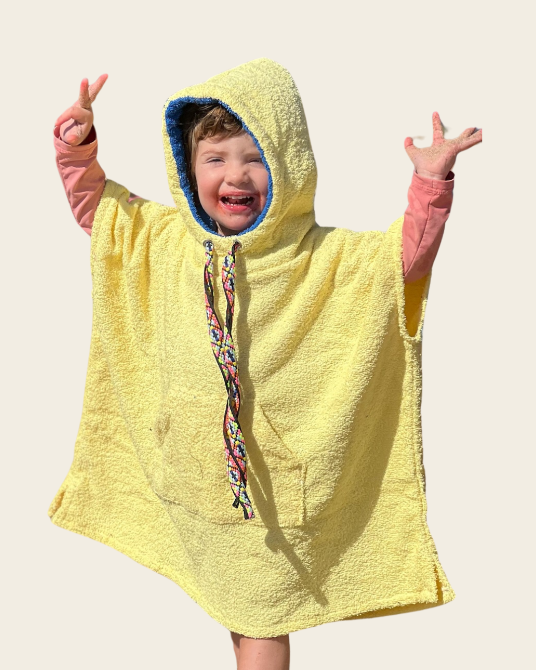 Poncho de Toalla  - Amarillo - Talla 4