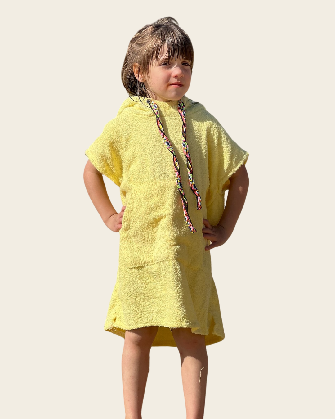 Poncho de Toalla  - Amarillo - Talla 6