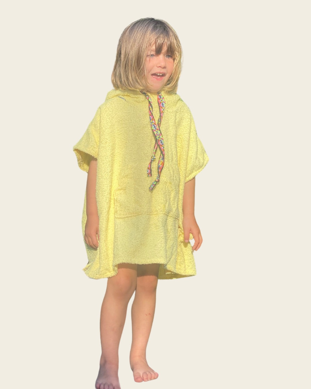 Poncho de Toalla  - Amarillo - Talla 4